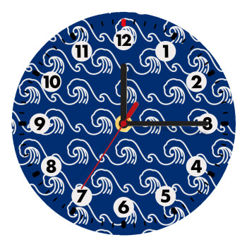 Blue Waves, Wooden wall clock (20cm)
