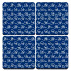Μπλε Κύματα, ΣΕΤ 4 Σουβέρ ξύλινα τετράγωνα (9cm)