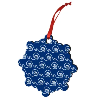 Μπλε Κύματα, Στολίδι Χριστουγεννιάτικο στολίδι snowflake ξύλινο 7.5cm