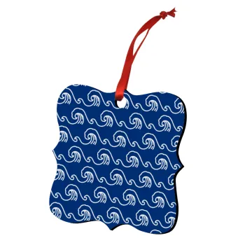 Μπλε Κύματα, Στολίδι Χριστουγεννιάτικο στολίδι polygon ξύλινο 7.5cm