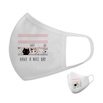 Have a nice day cats, Μάσκα υφασμάτινη υψηλής άνεσης παιδική (Δώρο πλαστική θήκη)