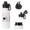 Metal water bottle with safety cap, aluminum 850ml