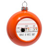 Στολίδι Χριστουγεννιάτικη μπάλα δένδρου Πορτοκαλί 8cm