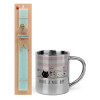 Easter Set, metallic thermal cup (300ml) & aromatic flat Easter candle (30cm) (TURQUOISE)