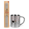 Easter Set, metallic thermal cup (300ml) & Easter aromatic flat candle (30cm) (GRAY)