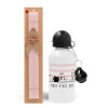 Easter Set, metallic aluminum bottle (500ml) & aromatic flat Easter candle (30cm) (PINK)