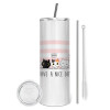 Tumbler ποτήρι θερμό από ανοξείδωτο ατσάλι 600ml, με μεταλλικό καλαμάκι & βούρτσα καθαρισμού