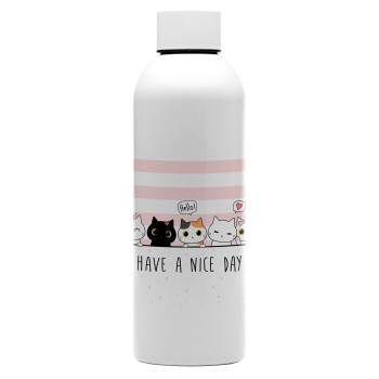 Have a nice day cats, Μεταλλικό παγούρι νερού, 304 Stainless Steel 800ml