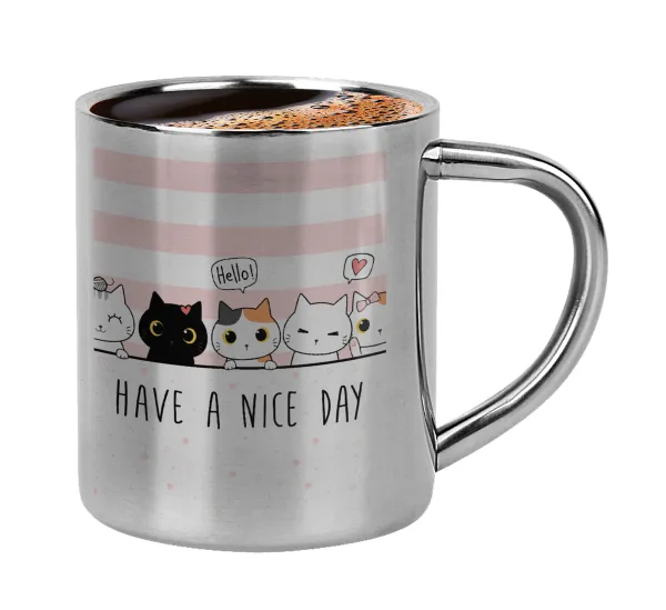 Have a nice day cats — Κουπάκι μεταλλικό διπλού τοιχώματος για espresso (220ml)