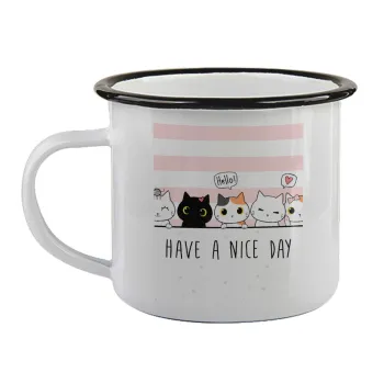 Have a nice day cats, Κούπα εμαγιέ με μαύρο χείλος 360ml