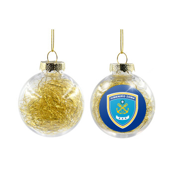 Hellenic coast guard, Χριστουγεννιάτικη μπάλα δένδρου διάφανη με χρυσό γέμισμα 8cm