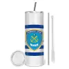 Tumbler stainless steel 600ml, with metal straw & cleaning brush