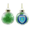 Transparent Christmas tree ball ornament with green filling 8cm