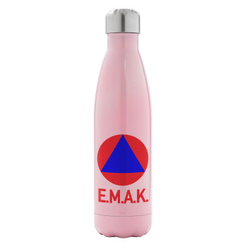 E.M.A.K., Metal mug thermos Pink Iridiscent (Stainless steel), double wall, 500ml