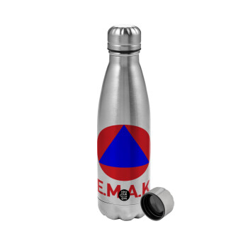 E.M.A.K., Metallic water bottle, stainless steel, 750ml