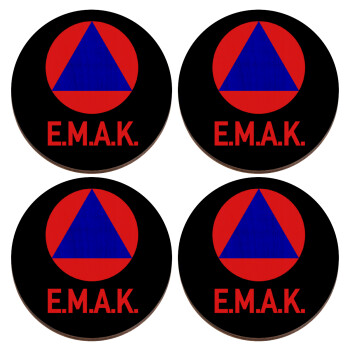 E.M.A.K., ΣΕΤ x4 Σουβέρ ξύλινα στρογγυλά plywood (9cm)
