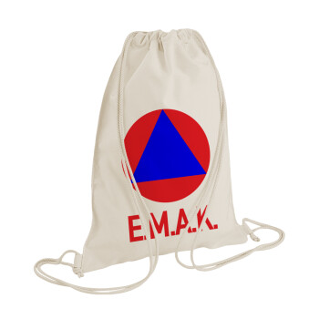 Ε.Μ.Α.Κ., Τσάντα πλάτης πουγκί GYMBAG natural (28x40cm)