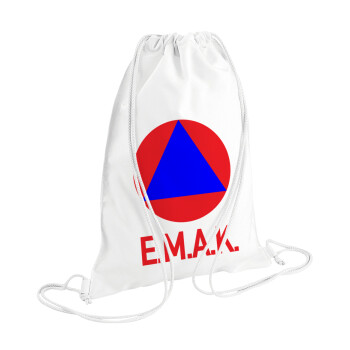 Ε.Μ.Α.Κ., Τσάντα πλάτης πουγκί GYMBAG λευκή (28x40cm)