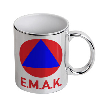 E.M.A.K., Mug ceramic, silver mirror, 330ml