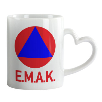 E.M.A.K., Mug heart handle, ceramic, 330ml