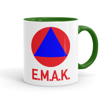 E.M.A.K., Mug colored green, ceramic, 330ml