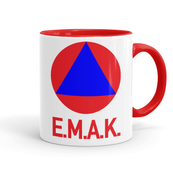 E.M.A.K., Mug colored red, ceramic, 330ml