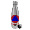 Metallic water bottle, stainless steel, 750ml