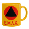 Ceramic coffee mug yellow, 330ml