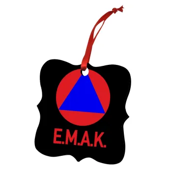 Ε.Μ.Α.Κ., Στολίδι Χριστουγεννιάτικο στολίδι polygon ξύλινο 7.5cm