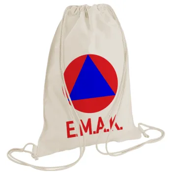 Ε.Μ.Α.Κ., Τσάντα πλάτης πουγκί GYMBAG natural (28x40cm)