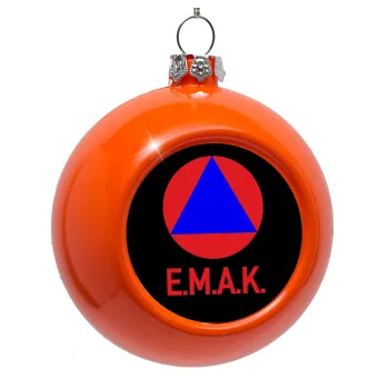 Ε.Μ.Α.Κ., Στολίδι Χριστουγεννιάτικη μπάλα δένδρου Πορτοκαλί 8cm