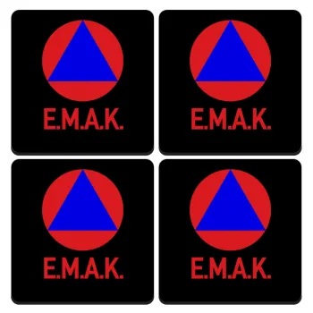 E.M.A.K., ΣΕΤ 4 Σουβέρ ξύλινα τετράγωνα (9cm)