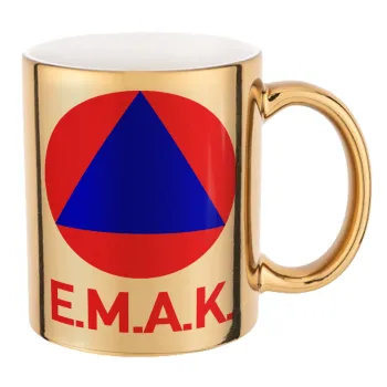 E.M.A.K., Mug ceramic, gold mirror, 330ml