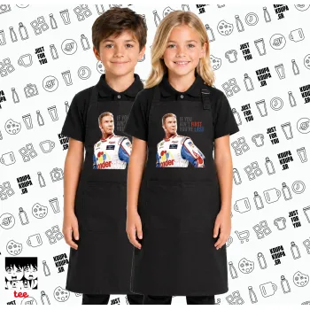 If You Ain't First You're Last Ricky Bobby, Talladega Nights, Μαύρη ΠΑΙΔΙΚΗ Ποδιά μακριά Σεφ ολόσωμη με τσέπες