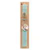 Easter Set, wooden keychain & aromatic flat Easter candle (30cm) (TURQUOISE)