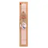 Easter Set, wooden keychain & scented flat Easter candle (30cm) (PINK)