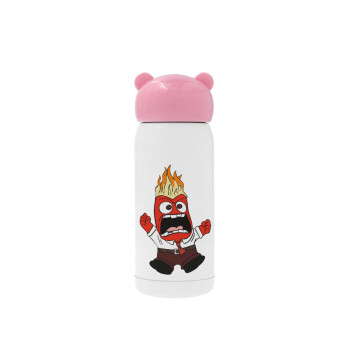 Inside Out Angry, Pink stainless steel thermal flask, 320ml