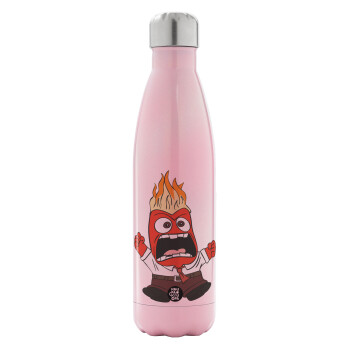 Inside Out Angry, Metal mug thermos Pink Iridiscent (Stainless steel), double wall, 500ml