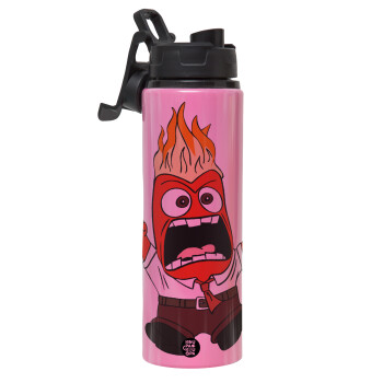 Inside Out Angry, Metallic water bottle with safety lid, 850ml aluminum