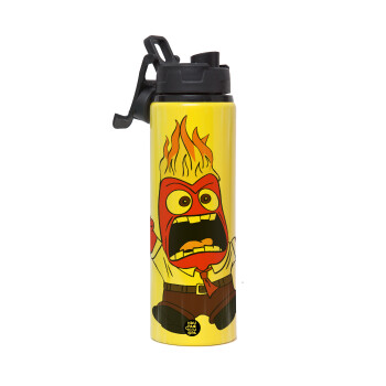 Inside Out Angry, Metallic water bottle with safety lid, 850ml aluminum