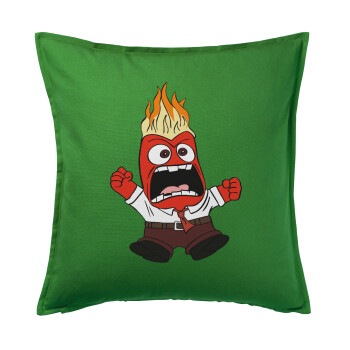 Inside Out Angry, Sofa cushion Green 50x50cm includes filling