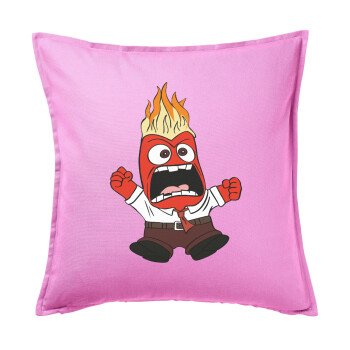 Inside Out Angry, Sofa cushion Pink 50x50cm includes filling