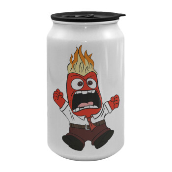 Inside Out Angry, Κούπα ταξιδιού μεταλλική με καπάκι (tin-can) 500ml