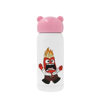 Inside Out Angry, Pink stainless steel thermal flask, 320ml