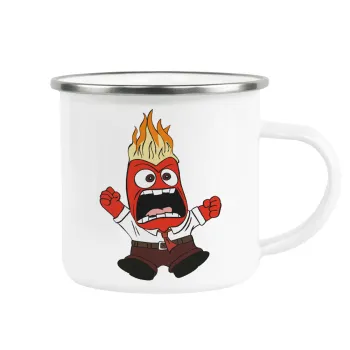 Inside Out Angry, Metallic enamel cup white 360ml
