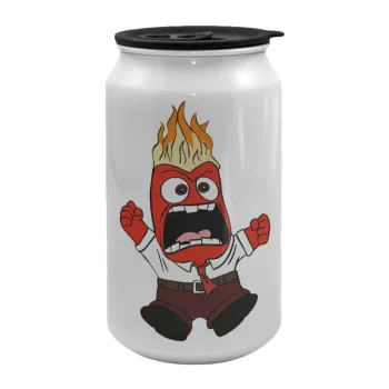 Inside Out θυμός, Κούπα ταξιδιού μεταλλική με καπάκι (tin-can) 500ml