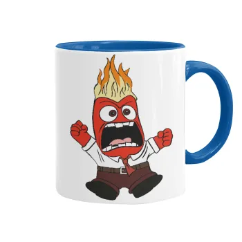 Inside Out Angry, Mug colored blue, ceramic, 330ml
