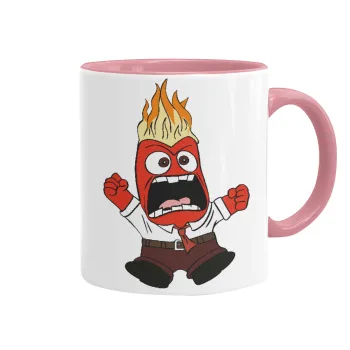 Inside Out Angry, Mug colored pink, ceramic, 330ml