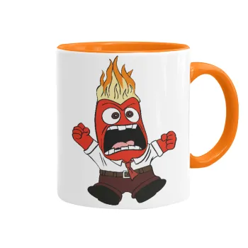 Inside Out θυμός, Κούπα χρωματιστή πορτοκαλί, κεραμική, 330ml