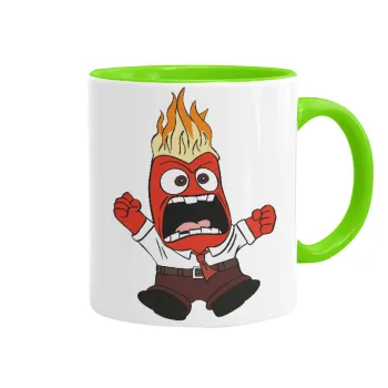 Inside Out Angry, Mug colored light green, ceramic, 330ml